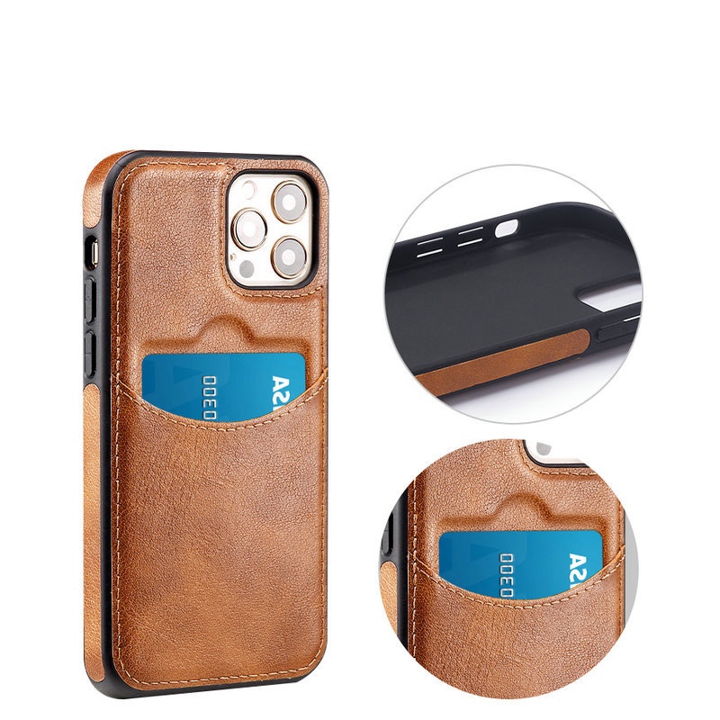 Ốp Điện Thoại Da Chống Sốc Kèm Ngăn Đựng Thẻ Cho iPhone 11 Pro MAX 11ProMAX XS MAX XR XS X 7 8 Plus SE2 SE3 SE 2022 2020