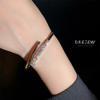 DREJEW Vòng Đeo Tay Dạng Hở Đính Đá Thời Trang Có Thể Điều Chỉnh Cao Cấp