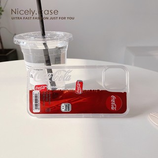 COCA COLA Ốp Điện Thoại Acrylic Chống Sốc Phối Kim Tuyến Nước Cho iPhone 14 13 Mini 12 11 Pro Max X Xr Xs Max 6 7 8 Plus 12Mini Se