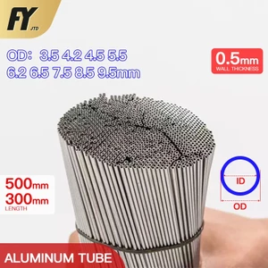 Ống nhôm FUYI 0,5mm 1mm Độ dày tường 300mm Chiều dài 500mm Chất lượng cao Thẳng 3,5 4,5 5,5 6,5 7,5 8,5 9,5 3,5 4,5 5,5 6,5 7,5 8,5 9,5 mm đường kính ngoài ống nhôm