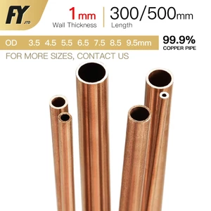 Ống đồng siêu mỏng 1mm 300 500mm od 3.5 4.5 5.5 6.5 7.5 8.5 9.5mm