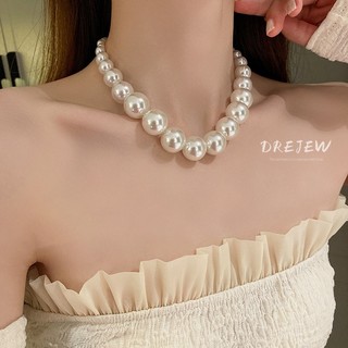 DREJEW Vòng cổ chuỗi hạt ngọc trai phong cách Hàn Quốc cổ điển thời trang