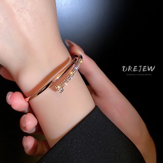 DREJEW Vòng Đeo Tay Dạng Hở Đính Đá Thời Trang Có Thể Điều Chỉnh Cao Cấp