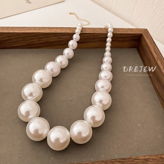DREJEW Vòng cổ chuỗi hạt ngọc trai phong cách Hàn Quốc cổ điển thời trang