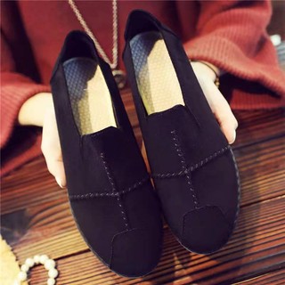Giày Búp Bê Màu Đen Đế Bằng Thanh Lịch Thời Trang Xuân Thu Cho Nữ