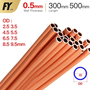 Ống Đồng Dày 0.5mm 300 500mm OD 2.5 3.5 4.5 5.5 6.5 7.5 8.5 9.5mm Siêu Mỏng