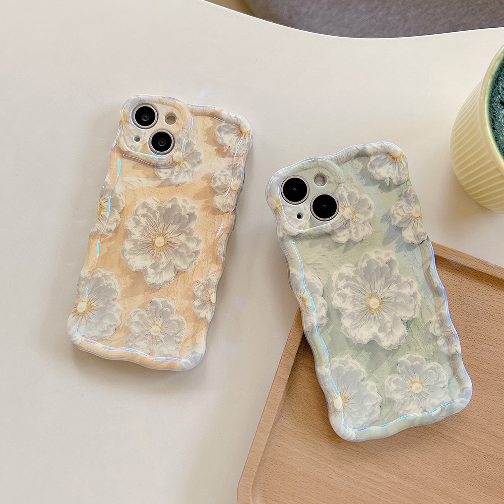Ốp Điện Thoại TPU Mềm Chống Sốc Họa Tiết Hoa Màu Laser Xanh Dương Thời Trang Cho iPhone 13 Promax 11 12 14 Pro Max