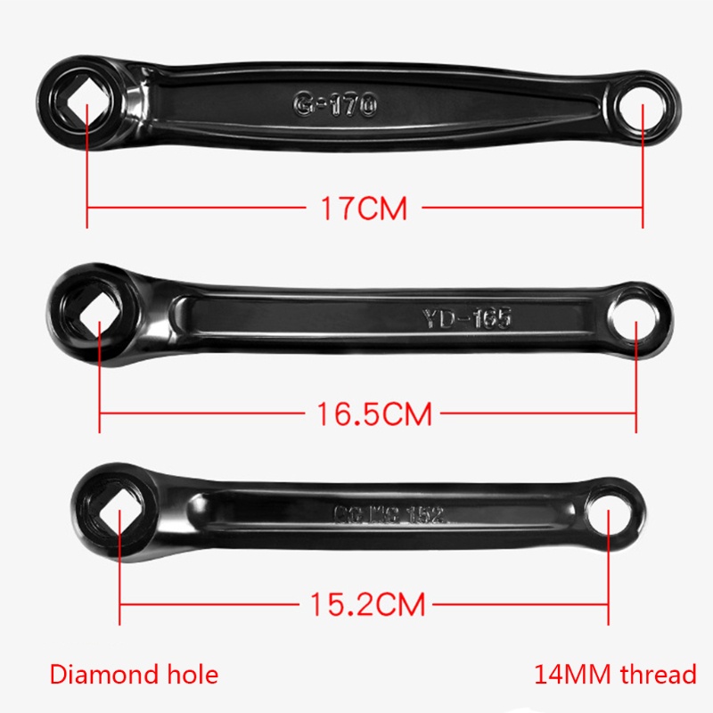 Mon Crank 170 165 152mm Thay thế cánh tay quay trái có lỗ kim cương