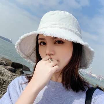 Hàn Quốc Đồng Màu Nón Xô/ Nữ Rộng Vành 2 Mặt Người Cá Nón/ INS Rìa Bãi Biển Panama Mũ Bóng Nón
