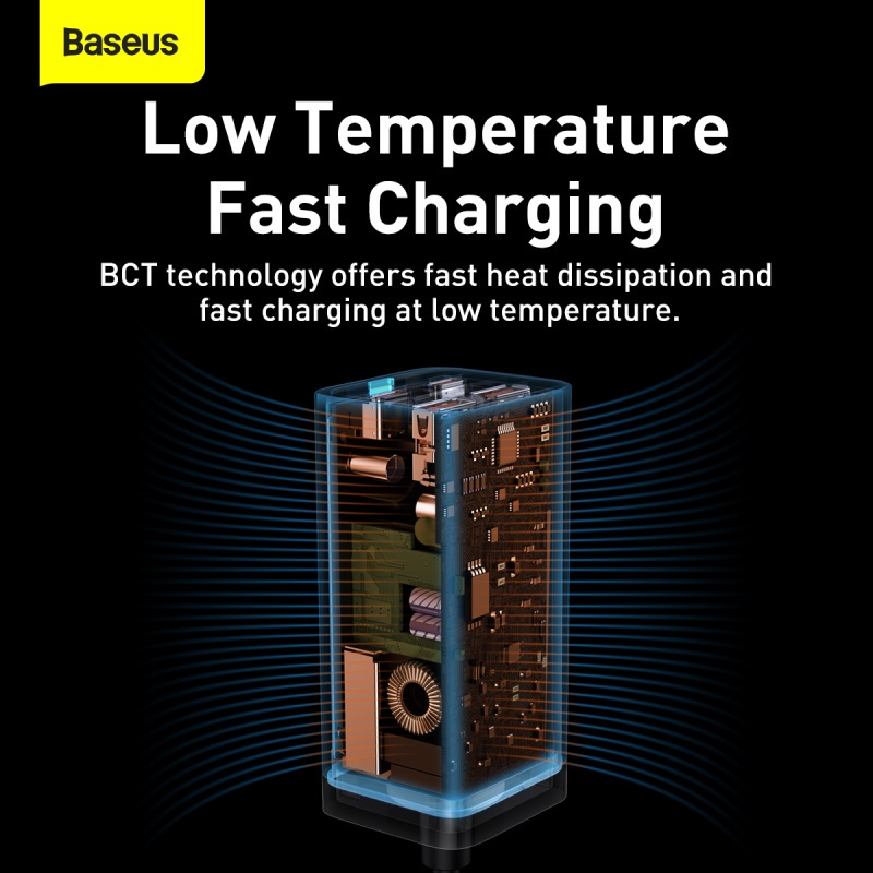 Baseus 100W/65W GaN3 Sạc 2U + 2C Máy Tính Để Bàn Sạc Nhanh 4 Trong 1 Adapter Sạc Điện Thoại