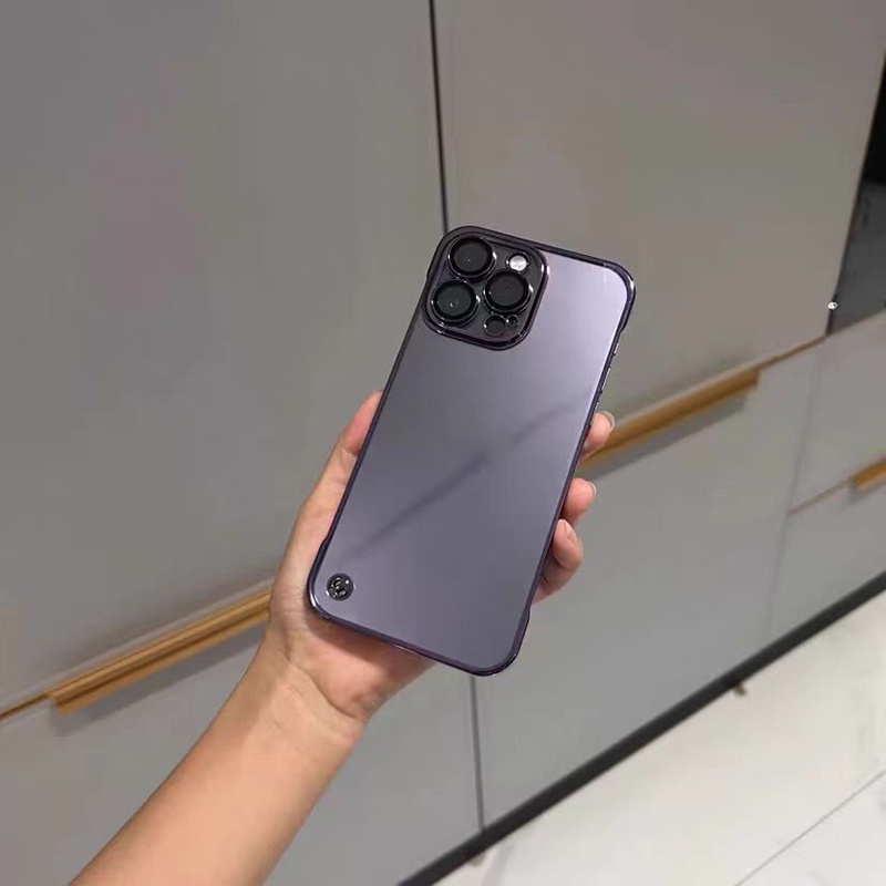 Ốp Điện Thoại Cứng Trong Suốt Siêu Mỏng Không Viền Sang Trọng Cho iPhone 14 Pro Max 14Plus 12 13 Pro Max