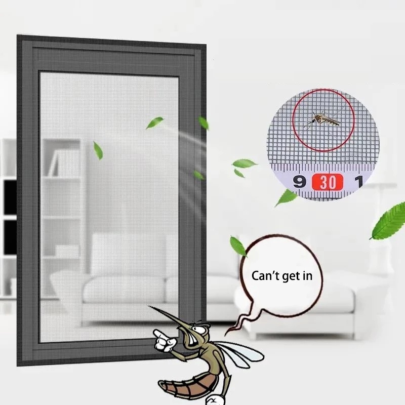 Lưới Chống Muỗi Trong Nhà Màu Xám Đen Có Thể Tháo Rời Tiện Dụng Rèm Lưới Chống Muỗi Cửa Sổ Làm Theo Yêu Cầu PABARO