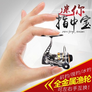 Đáy câu cá mini thép không gỉ với bánh xe quay - Dành cho người yêu câu