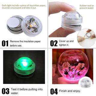 Đèn Led RGB Sử Dụng Pin Chống Thấm Nước Chiếu Sáng Dưới Nước Dùng Cho Bể Cá / Tiệc Cưới