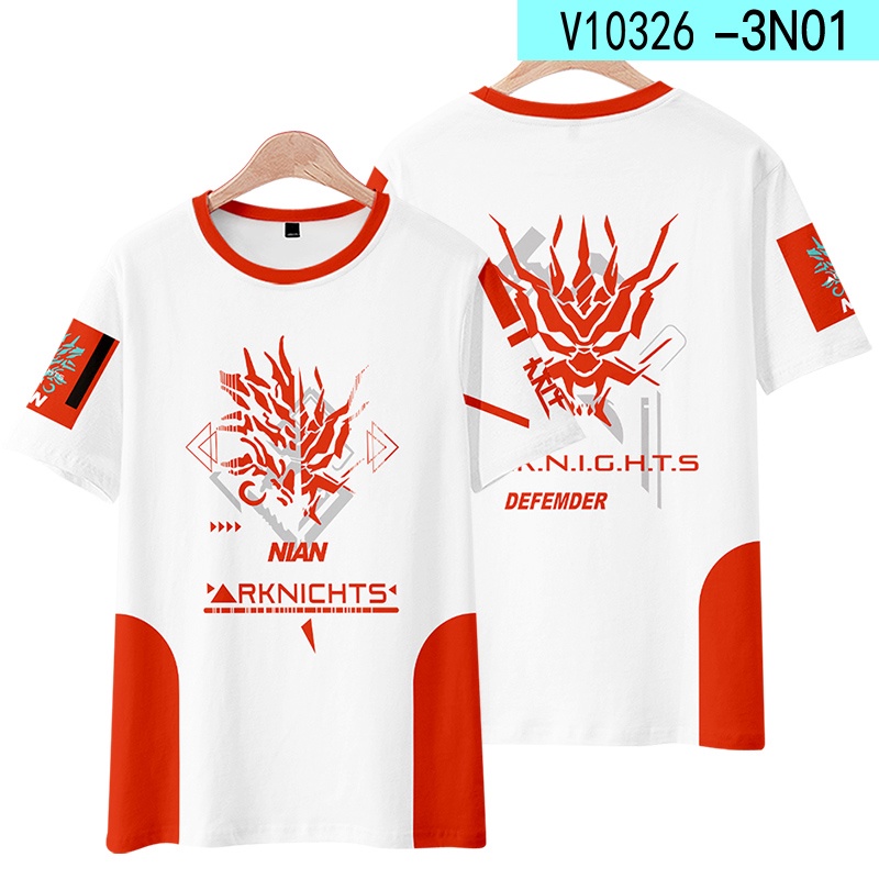 Arknights Áo Thun Nữ Tay Ngắn Tee Unisex Trò Chơi Cosplay Áo Bông Tai Kẹp Anime Thời Trang Oversize Thường Ngày Đồ Họa Hàng Đầu