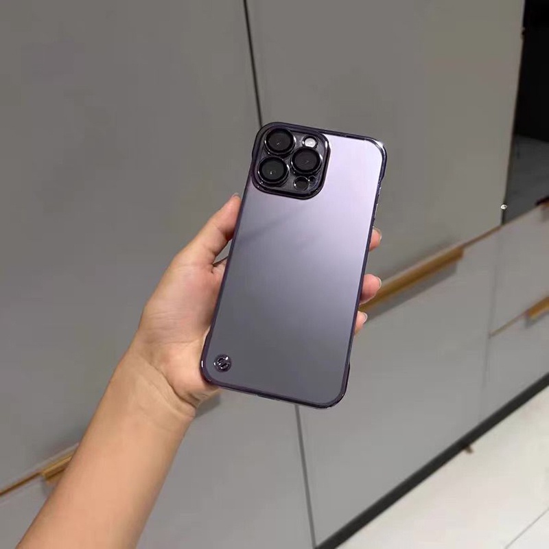 Ốp Điện Thoại Cứng Trong Suốt Siêu Mỏng Không Viền Sang Trọng Cho iPhone 14 Pro Max 14Plus 12 13 Pro Max