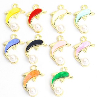Set 10 Mặt Vòng cổ Hình Cá Heo Nhiều Màu Dễ Thương