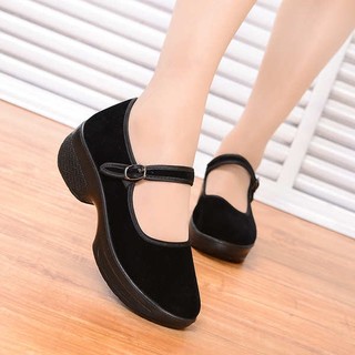 Giày Búp Bê Vải Mềm Đế Bằng Kiểu Bắc Kinh Cổ Điển Cho Nữ