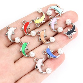 Set 10 Mặt Vòng cổ Hình Cá Heo Nhiều Màu Dễ Thương