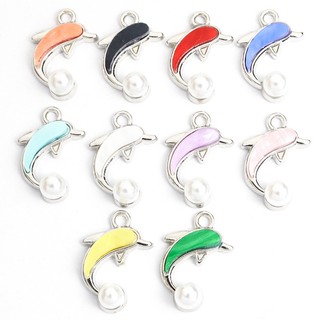 Set 10 Mặt Vòng cổ Hình Cá Heo Nhiều Màu Dễ Thương