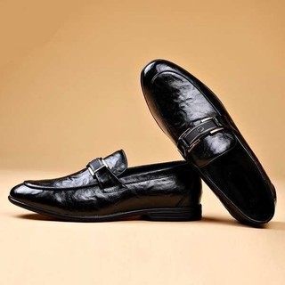 Giày Đậu Hà Lan Nam Da Thật Mùa Thu Nam Giày Da Đen Phù Hợp Với Giày Thể Thao Slip-On Lái Xe Giày Hợp Thời Trang Da Lộn