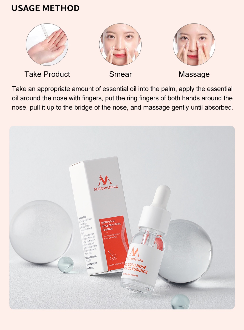 Mô tả MeiYanQiong Tinh Dầu Nâng Mũi Làm Dẻo Và Nâng Mũi, Giúp Mũi Cao Và Quyến Rũ 10ml - 9