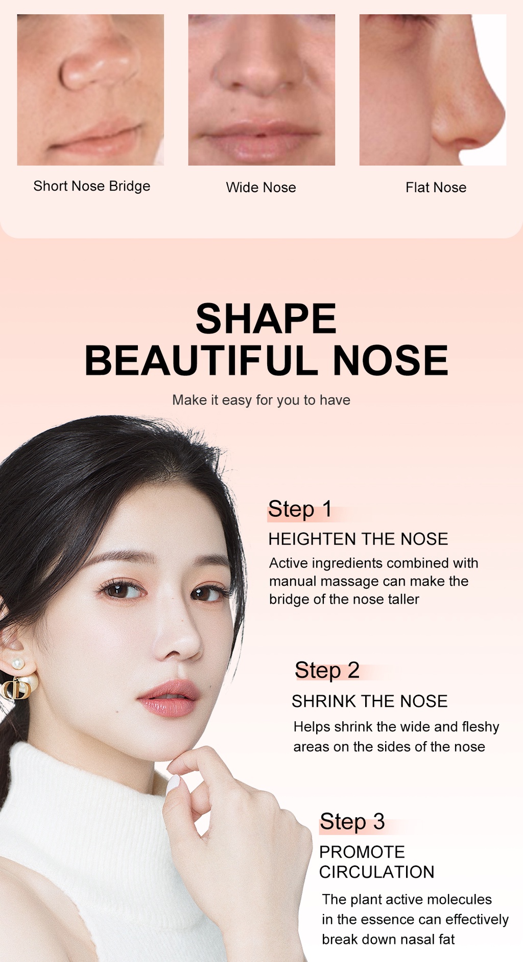 Mô tả MeiYanQiong Set 3 Tinh Dầu Chăm Sóc Nâng Mũi Thương Hiệu - 2