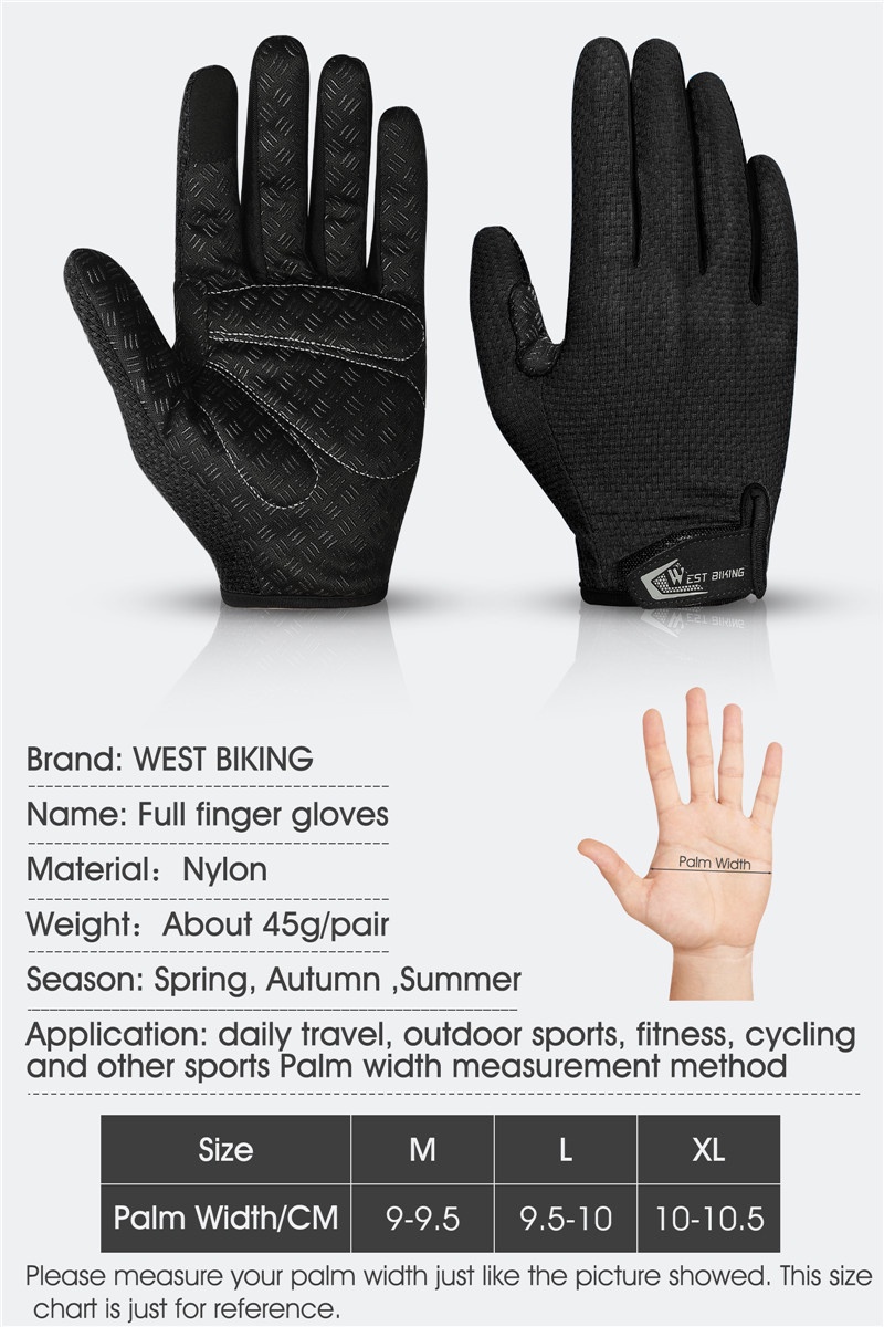 Mô tả Găng tay WEST BIKING thoáng khí lái xe máy đi xe đạp chống trượt thời trang nam - 3