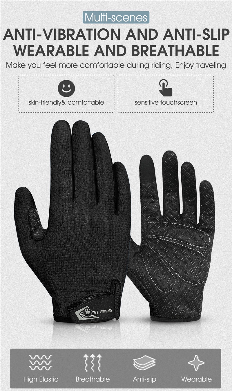 Mô tả Găng tay WEST BIKING thoáng khí lái xe máy đi xe đạp chống trượt thời trang nam - 1