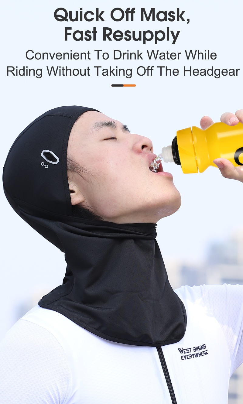 Mô tả WEST BIKING Mặt nạ Balaclava chống tia cực tím thoáng khí có lỗ kính Mặt nạ lụa băng khô nhanh Mũ đội đầu - 3