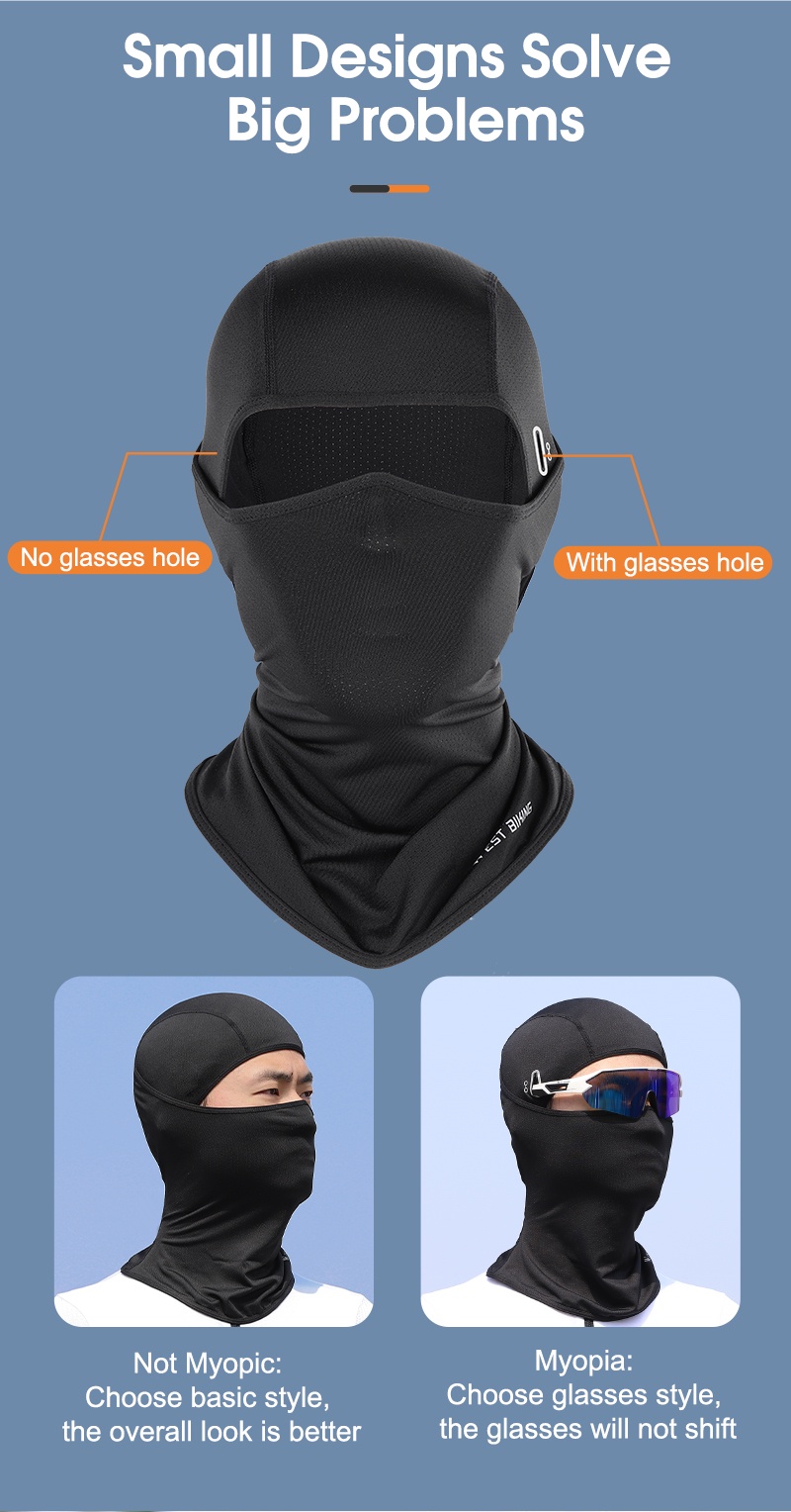Mô tả WEST BIKING Mặt nạ Balaclava chống tia cực tím thoáng khí có lỗ kính Mặt nạ lụa băng khô nhanh Mũ đội đầu - 10