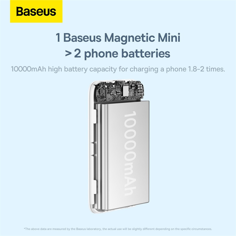 Sạc Dự Phòng Baseus 22.5W PD Từ Tính Không Dây 10000mAh – Thiết Kế Mini Tiện Mang Theo, Sạc Nhanh, Hút Chắc