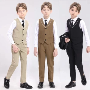 💕 Trẻ Em Bé Trai Bộ Đồ Trang Trọng Cổ Chữ 3-12 Tuổi Trang Phục Thắt Tuxedo Cưới Piano Lễ Hội Mới Lạ