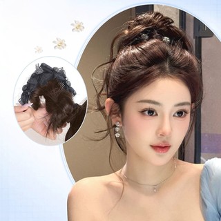 Thời Trang Bé Gái 30CM Kim Cương Giả Tóc Giả Với Đầu Lâu Cao Đầu Nụ Hoa Lông Tơ Hiện Vật Tự Nhiên Tóc Giả Túi Dành Cho Nữ
