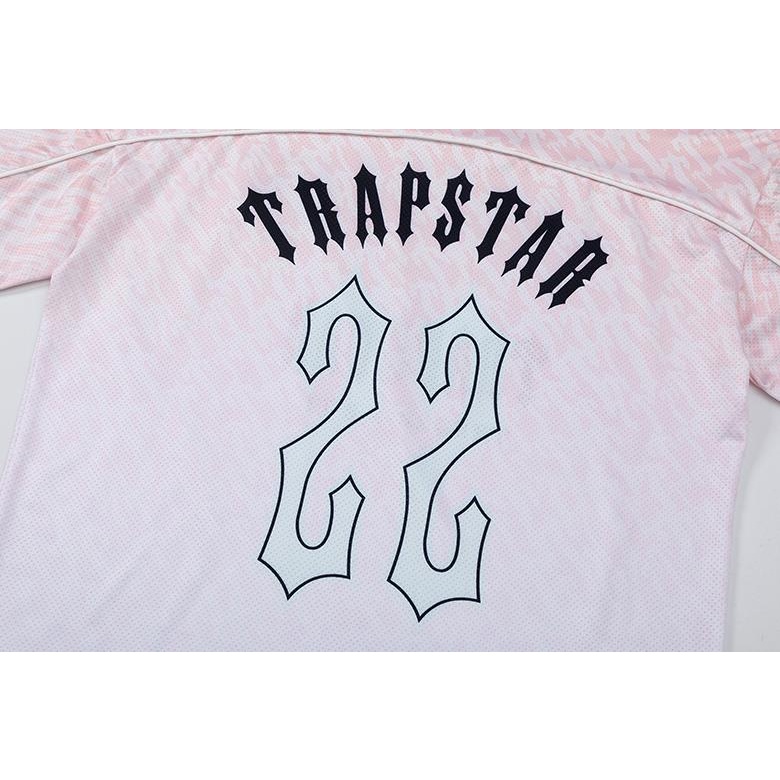 Áo bóng đá Trapstar Monogram màu trắng ngắn tay, phong cách thể thao