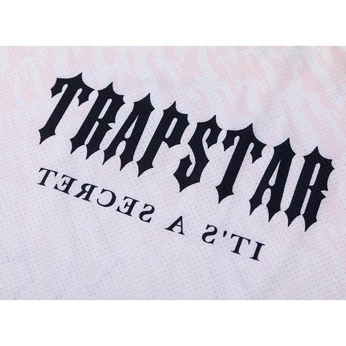 Áo bóng đá Trapstar Monogram màu trắng ngắn tay, phong cách thể thao