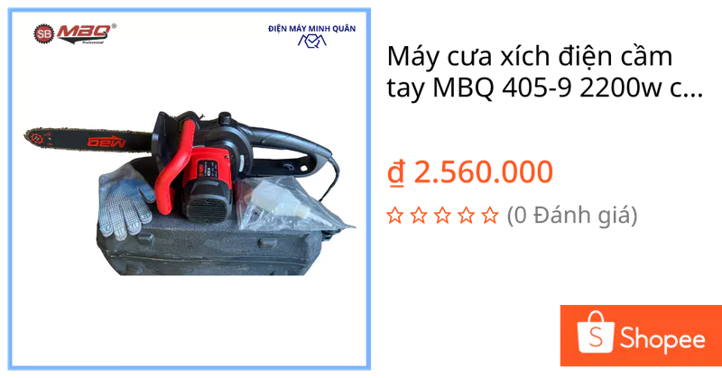 Máy cưa xích điện cầm tay MBQ 405-9 2200w chính hãng | BẢO HÀNH 06 THÁNG | Máy cưa xích gỗ cầm tay MBQ giá tốt — ảnh 1