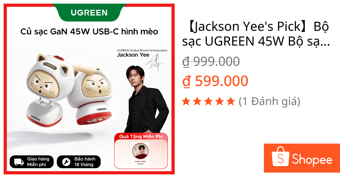 【Jackson Yee's Pick】Bộ sạc UGREEN 45W Bộ sạc nhanh vui nhộn cho iPhone 17 16 15 Pro Max