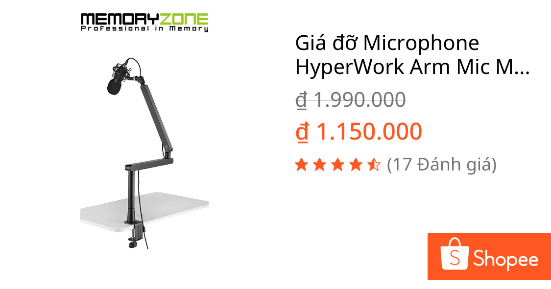 Giá đỡ Microphone HyperWork Arm Mic MA02 HPW-MA02
