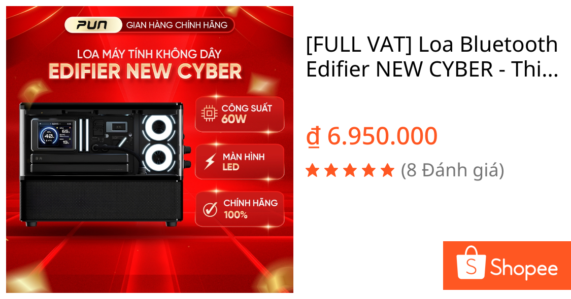 [FULL VAT] Loa Bluetooth Edifier NEW CYBER – Thiết Kế Cyberpunk, Màn Hình Hiển Thị, Âm Thanh 60W Mạnh Mẽ