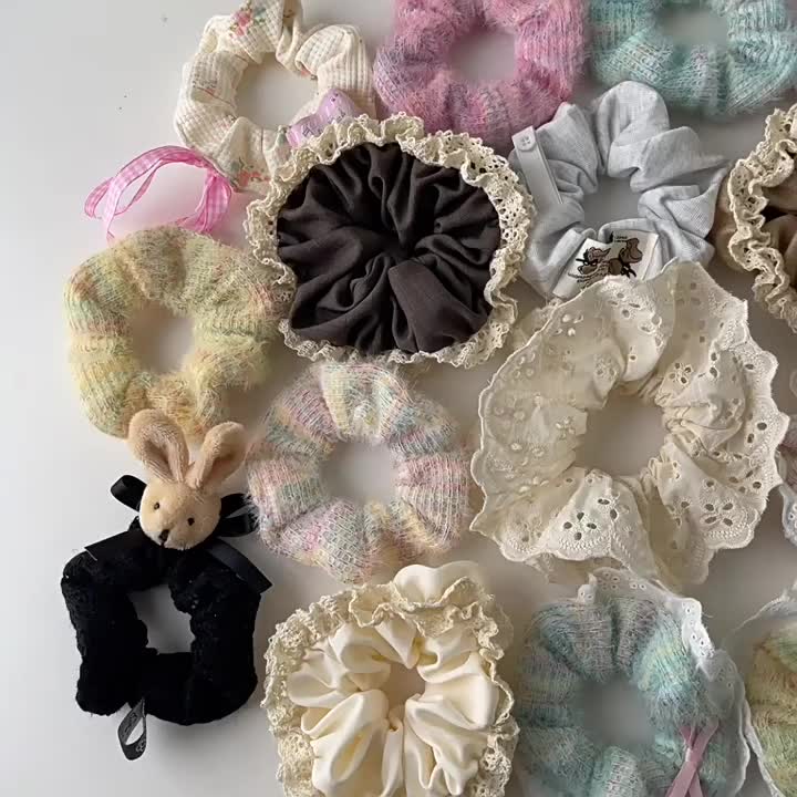 Mới Lớn Ngọt Ngào Bé Gái Nhiều Màu Sắc Đuôi Ngựa Scrunchies Tóc Đầu Dây Buộc Tóc