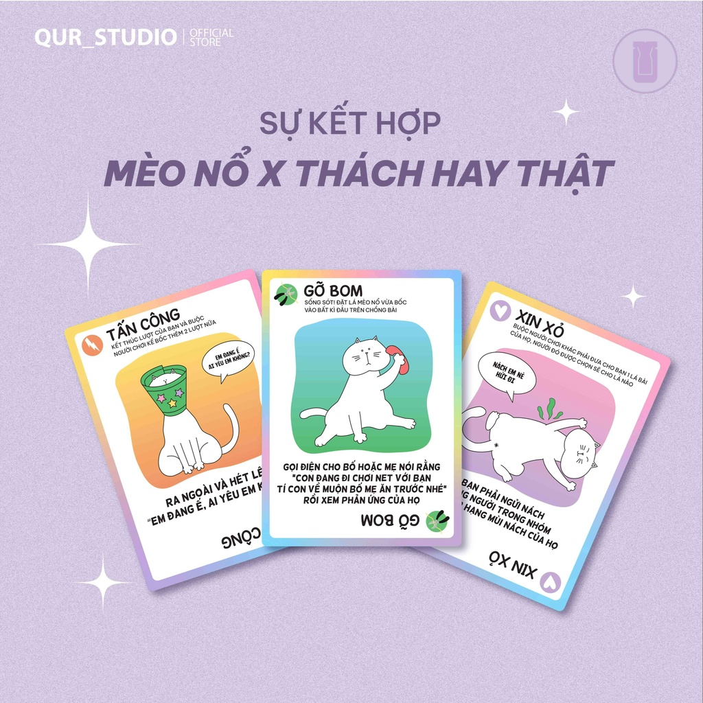 Combo Bộ Bài Tình Yêu Our Memories + Bộ Bài Mèo Nổ Học Đường Our Moments Dành Cho Cặp Đôi, Nhóm Bạn Bởi QUR STUDIO