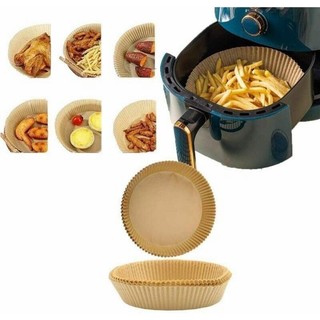 Set 50 Miếng Giấy Lót Nồi Chiên- MÀU VÀNG- Hình Khuôn Bánh - Giảm Thiểu Tối Đa Dầu Mỡ Bám Vào Nồi Chiên không dầu