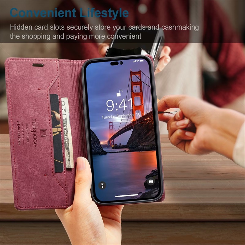 Dành Cho iphone 6 6s 7 8 Plus X XS XR 11 Pro Max SE 2 3 2020 2022 Vintage Flip Cover Mờ Khe Cắm Thẻ Ví Da