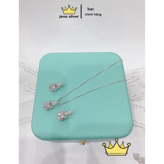 dây chuyền nữ , bạc 925 , mặt đá lấp lánh  - jena sliver