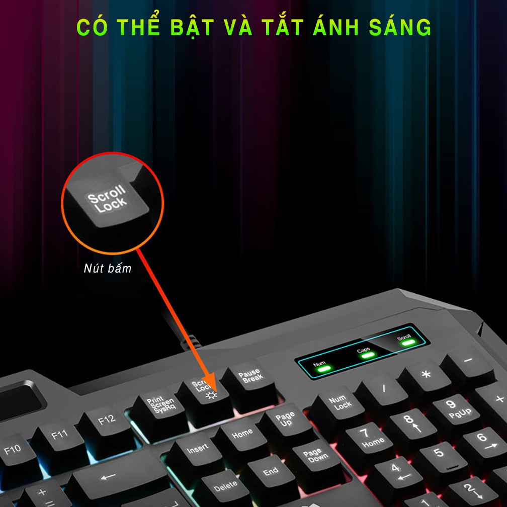 Bàn Phím Máy Tính Gaming SIDOTECH V5 PRO có dây LED RGB công thái học chống nước dành cho dân văn phòng và game thủ | BigBuy360 - bigbuy360.vn