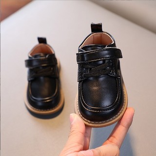 Size 21-26 Giày Tây Oxford Mũi Tròn Bo Viền Quai Dán Style Công Tử Cho Bé Trai Từ 1-4 Tuổi K170