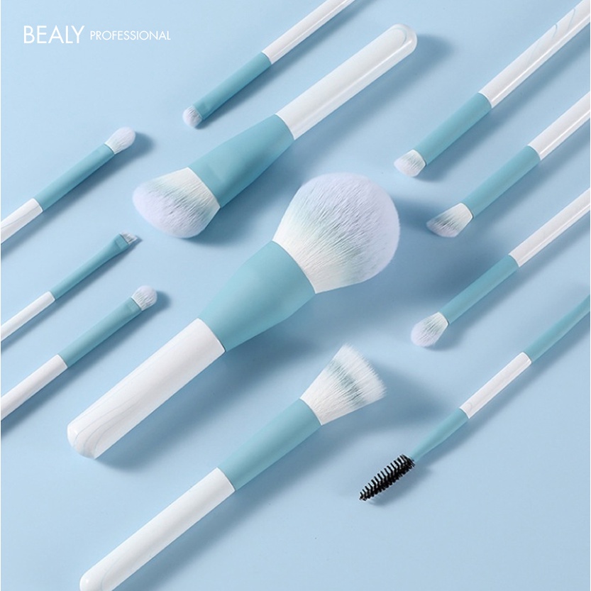 Ảnh Bộ Cọ Trang Điểm Cán XANH NGỌC BEALY 12C - Nhẹ Nhàng - Mền Mại 3