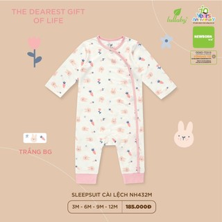 Bộ quần áo liền dài cài lệch Lullaby NH432M cho bé từ sơ sinh đến 12 tháng