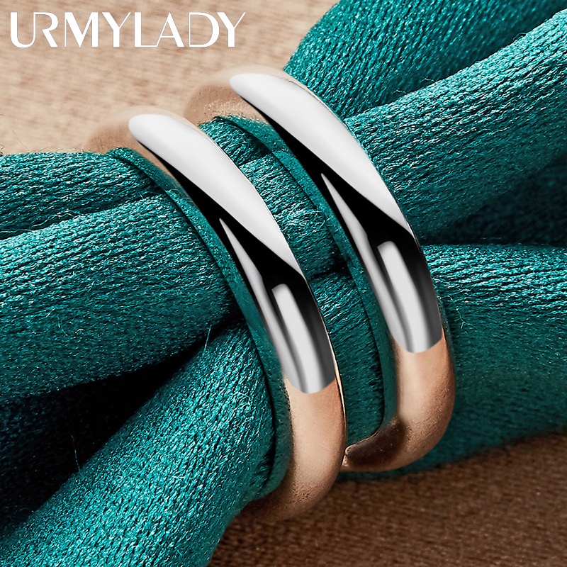 URMYLADY Nhẫn đôi tròn bạc 925 - Trang sức thời trang, nhẫn cưới quyến rũ
